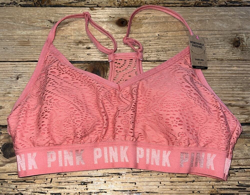 Victoria’s Secret PINK Women’s Size S Active Lightly Lined Logo Band Lace